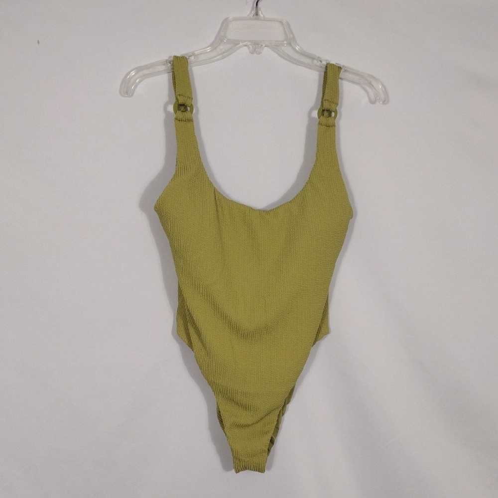 NWT Volcom So Current Olive Swimsuit with Skimpy Coverage Women's Sz Large